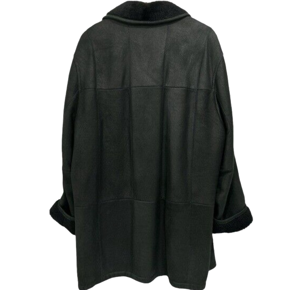 Werner Christ Patchwork Shearling Leather Coat Bl… - image 8